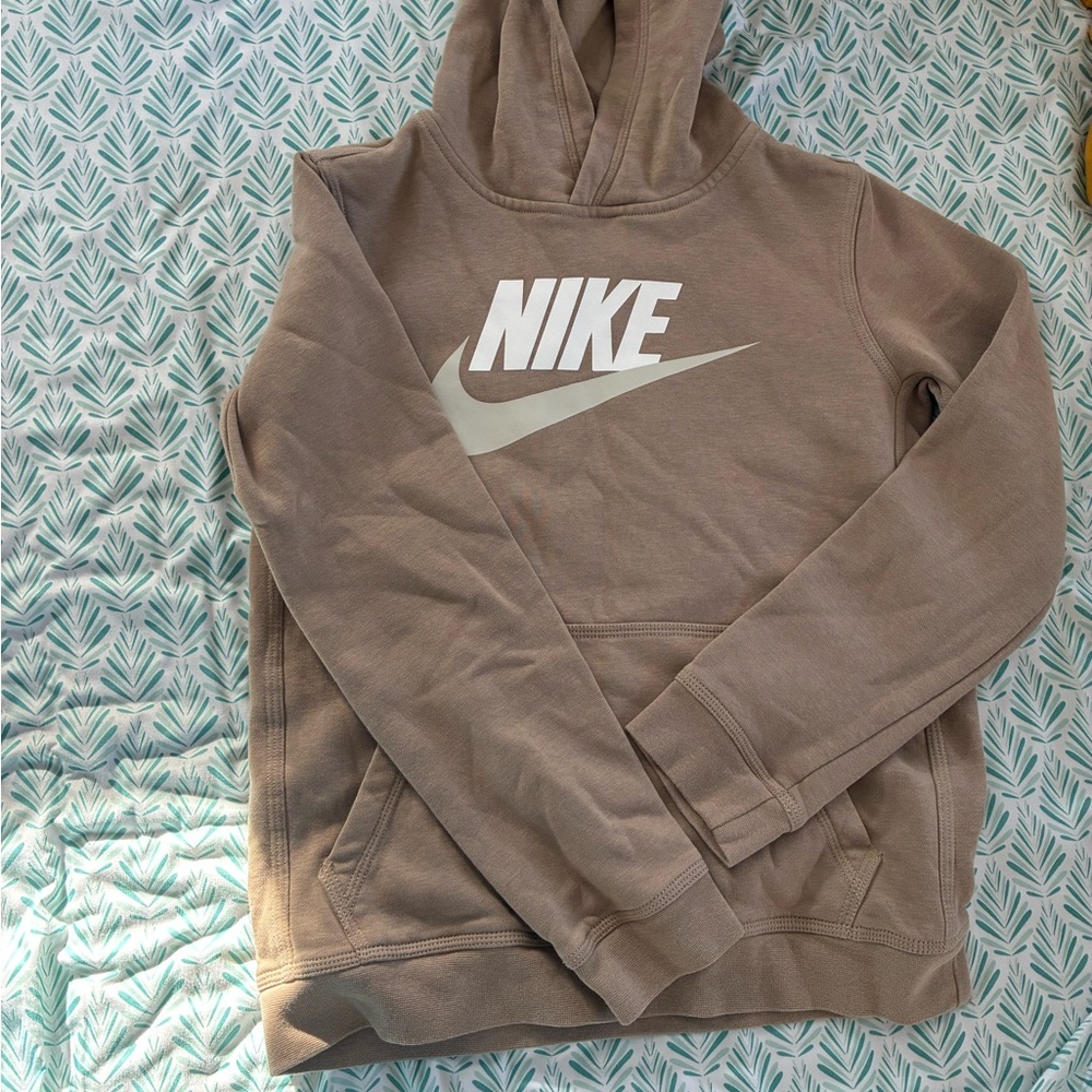 Nike kids Brown Hooded Sweatshirt with Logo